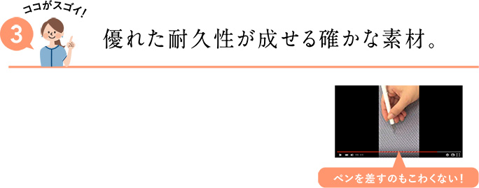 優れた耐久性が成せる確かな素材。