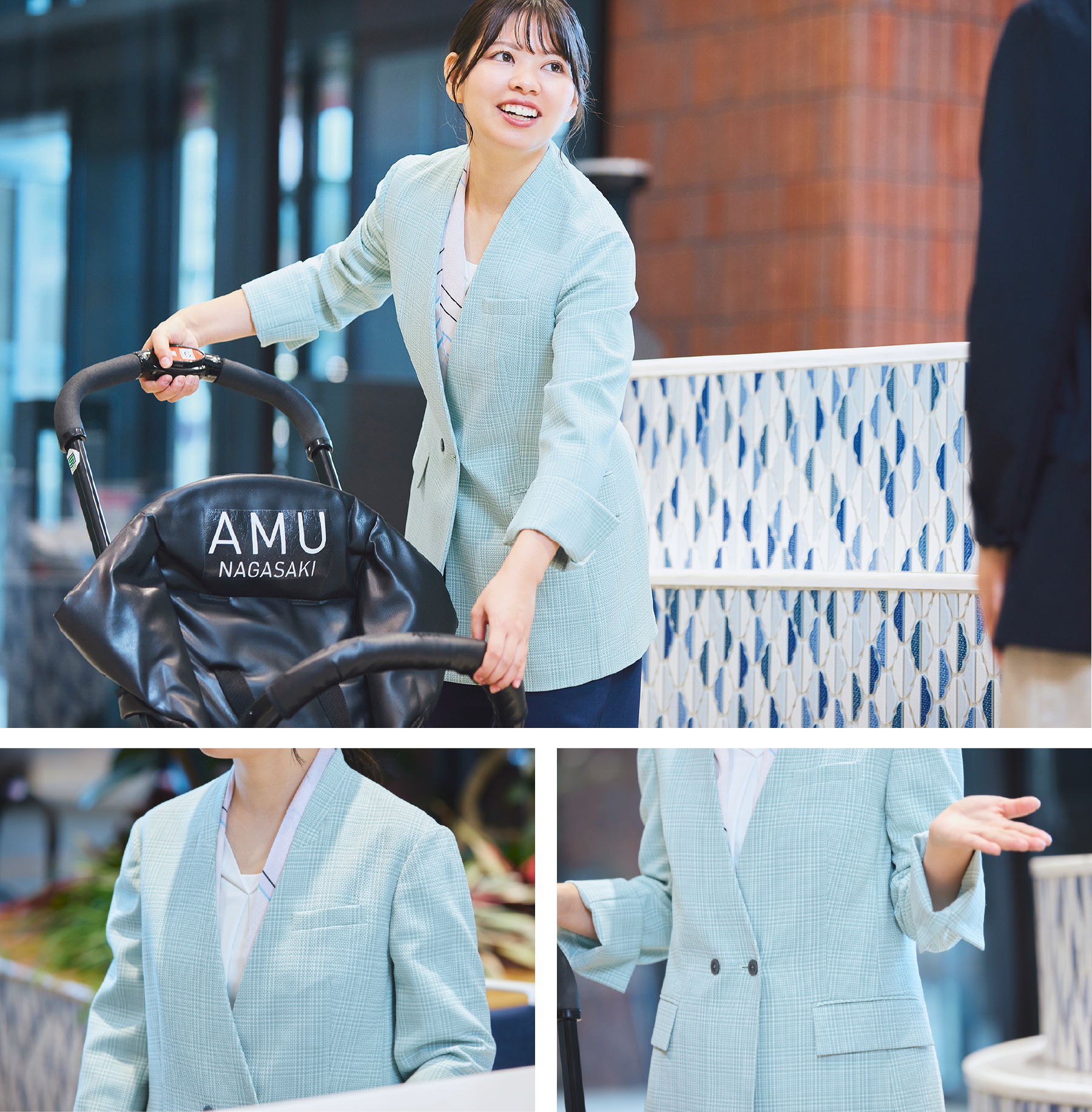 ワンピースからパンツに。ベビーカーや車椅子の貸出しなど館内業務の快適さがアップ！